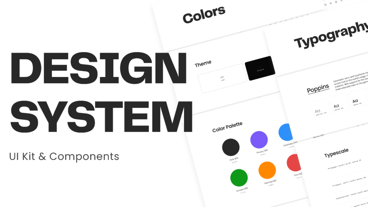 Diagram komponen design system: style guide, UI component, dan dokumentasi terintegrasi
